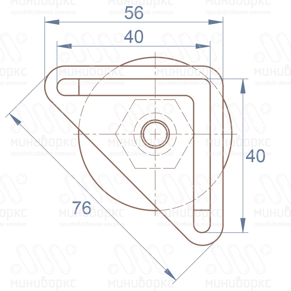 Комплекты опор для уголков и резьбовых опор m8x25 40 – U40-40M8.D40x25 | картинка 6